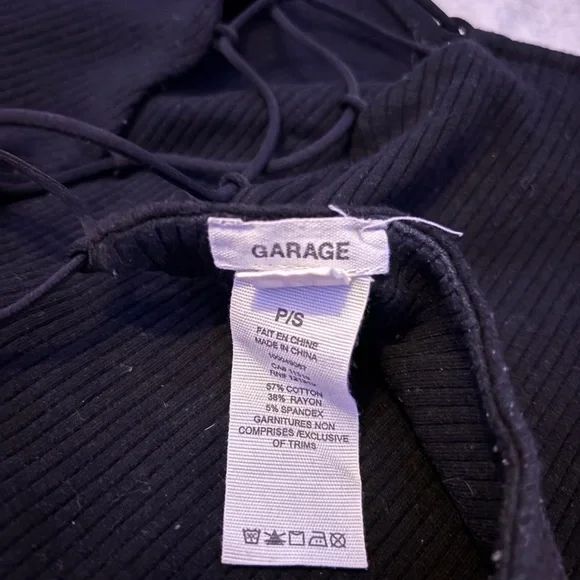 Garage Black Ribbed Top - Picture 3 of 3